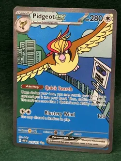 Pidgeot ex 225/197 Special Illustration Rare Obsidian Flames Pokemon Card Nm - Image 1