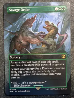 Savage Order - Borderless - Jurassic World Collection REX (MTG) - Image 1
