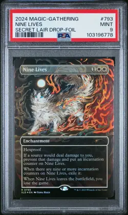 2024 MAGIC THE GATHERING SECRET LAIR DROP | FOIL #0793 NINE LIVES PSA 9 - Image 1