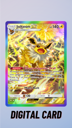 Jolteon EX Rainbow Mega Rising Pokemon TCG Pocket Trade 2 Star ⭐⭐ (English) - Image 1