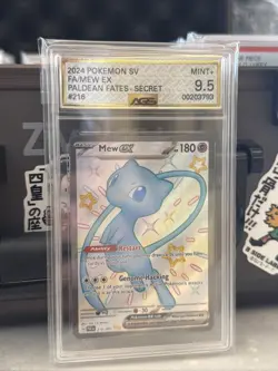 Pokemon TCG Mew EX 216/091 Paldean Fates Full Art Shiny Ultra Rare AGS 9.5 - Image 1