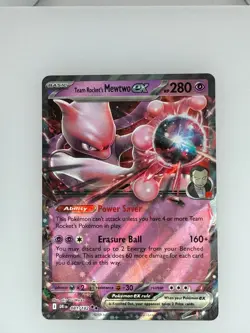 2025 Pokemon Destined Rivals Team Rocket's Mewtwo ex 081/182 NM - Image 1