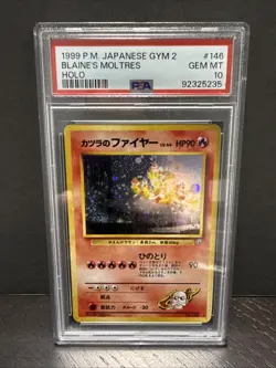 1999 Pokemon Japanese Gym 2 Blaine's Moltres Holo PSA 10 #146 - Image 1