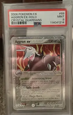 Pokemon 2006 EX Crystal Guardians #89 Aggron Holo PSA 9 - Image 1
