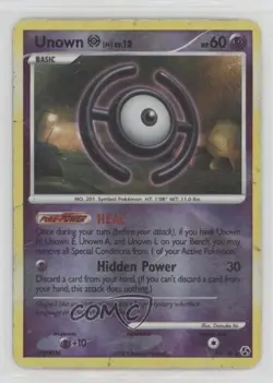 Unown Reverse Foil Pokemon Diamond & Pearl Great Encounters #29 2008 - Image 1