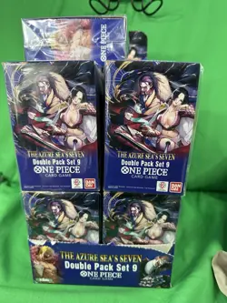 LOT OF 8 One Piece TCG DP-09 Double Pack Set 9 The Azure Sea's Seven NEW SEALED! - Image 1