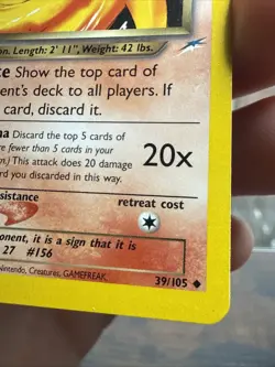 Pokemon TCG Dark Quilava Neo Destiny Card 39/105 Unlimited Uncommon - Image 3