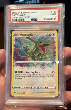 PSA 9 Mint Rayquaza Amazing Rare Vivid Voltage 138/185 Pokemon Card - Image 1