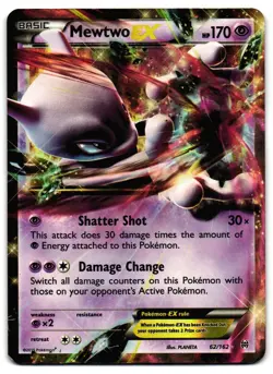 Mewtwo EX 62/162 - BREAKthrough Rare EX Pokemon TCG Holo - MP Card - Image 1