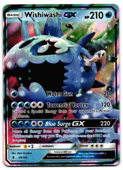 Wishiwashi GX 38/145 - Guardians Rising Rare GX Pokemon TCG Holo - M/LP Card - Image 1