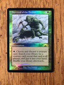 Mtg - Survival of the Fittest - FOIL - Exodus - Legacy -Commander - WATCH VIDEO! - Image 3