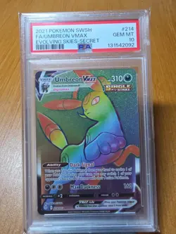 Pokemon Umbreon VMAX Evolving Skies Rainbow Secret Rare 214/203 PSA 10 Gem Mint - Image 1