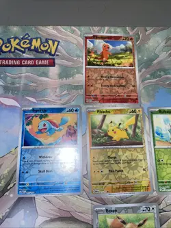 Pokemon 151 Starter Set Charmander Squirtle Bulbasaur Pikachu Reverse Holo Lot - Image 2