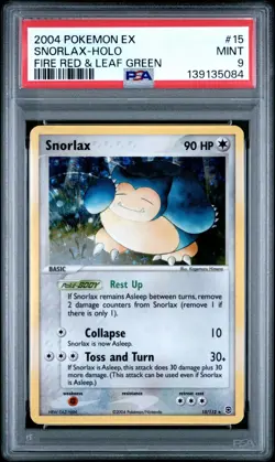 2004 Pokemon EX Fire Red & Leaf Green Snorlax-Holo #15 PSA MINT 9 - Image 3