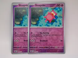 2x Slowpoke 079/165 Reverse Holo Common Scarlet & Violet 151 Pokemon - NM - Image 1