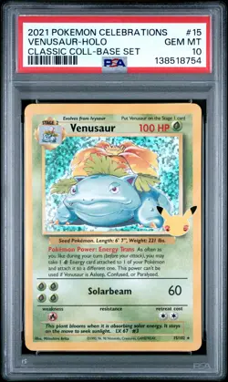 2021 POKEMON CELEBRATIONS CLASSIC COLL #15 VENUSAUR-HOLO PSA 10 - Image 1