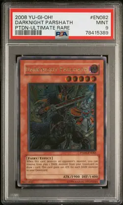 Yu-Gi-Oh! Darknight Parshath Ultimate Rare PTDN-EN082 PSA 9 MINT - Image 1
