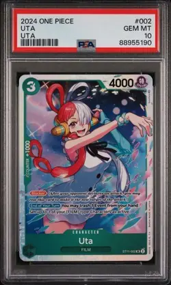 2024 One Piece ST11 Uta PSA 10 GEM #002 SUPER RARE Extended Art English - Image 3