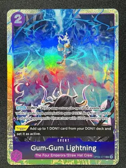 CARD ONE PIECE TCG - Monkey D Luffy Gear 5 Lightning Alt art NEAR MINT English - Image 1