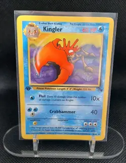 1ST EDITION Pokemon TCG Kingler 38/62 Fossil 1999 Card WoTC Vintage NM/LP - Image 1