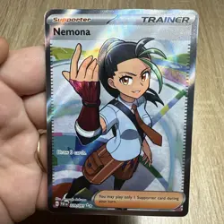 Pokemon TCG Nemona Trainer Paldean Fates Full Art Holo Ultra Rare Card 229/091 - Image 1