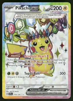 Pokemon Cards Pikachu ex 219/191 Surging Sparks Ultra Rare NM *1 - Image 1