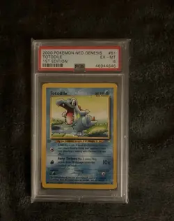 Pokemon TCG Totodile Neo Genesis 1st Edition Common PSA 6 EX MT - Image 1