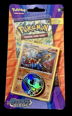 Pokemon XY Steam Siege Lucario Checklane Blister Booster Pack & Coin-New/Sealed - Image 1
