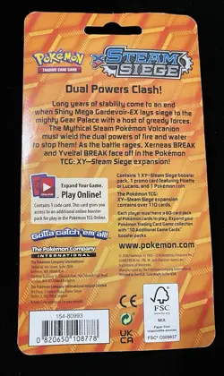 Pokemon XY Steam Siege Lucario Checklane Blister Booster Pack & Coin-New/Sealed - Image 2