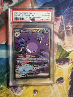 2025 POKEMON DRI SPECIAL ILLUSTRATION RARE #234 TEAM ROCKET'S CROBAT EX PSA 10 - Image 1