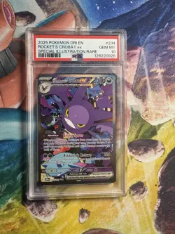 2025 POKEMON DRI SPECIAL ILLUSTRATION RARE #234 TEAM ROCKET'S CROBAT EX PSA 10 - Image 2