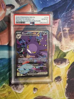 2025 POKEMON DRI SPECIAL ILLUSTRATION RARE #234 TEAM ROCKET'S CROBAT EX PSA 10 - Image 3