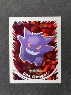 2022 POKEMON Prizma Sticker #094 Gengar Red Cracked Ice Holo Peru US Seller - Image 1