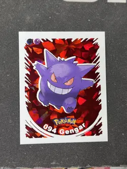 2022 POKEMON Prizma Sticker #094 Gengar Red Cracked Ice Holo Peru US Seller - Image 2