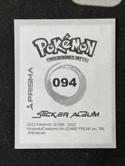 2022 POKEMON Prizma Sticker #094 Gengar Red Cracked Ice Holo Peru US Seller - Image 3