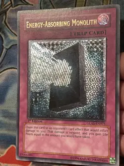 Yugioh! Energy-Absorbing Monolith GLAS-EN075 Ultimate Rare 1st Edition LP - Image 1