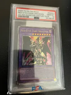 PSA 10 YU-GI-OH! RA02 Red-Eyes Dark Dragoon 1st Ed Quarter Century Secret Rare - Image 1