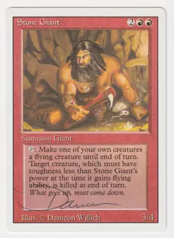 Signed Stone Giant LP Revised Edition Artist Dameon Willich 1994 WOTC MTG Magic! - Image 1