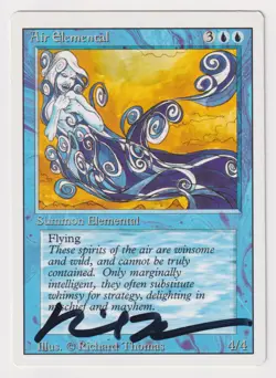 Signed Air Elemental MP Revised Edition Artist Richard Thomas 1994 MTG Magic! - Image 1