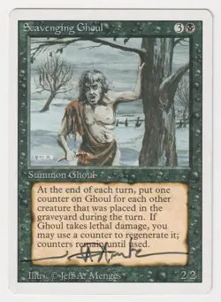 Signed Scavenging Ghoul HP Revised Edition Artist Jeff A. Menges 1994 MTG Magic! - Image 1