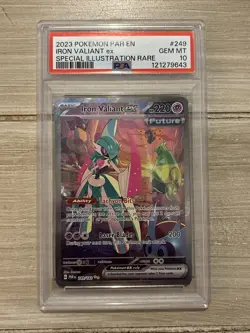 2023 POKEMON PAR EN-PARADOX RIFT #249 IRON VALIANT EX PSA 10 - Image 1