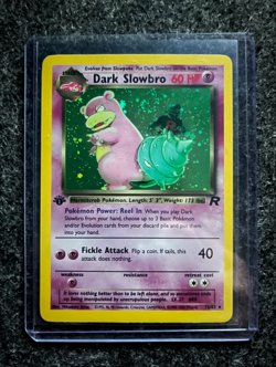 Pokemon Dark Slowbro 12/82 1st Edition Holo LP - Swirl - Vintage Team Rocket - Image 1