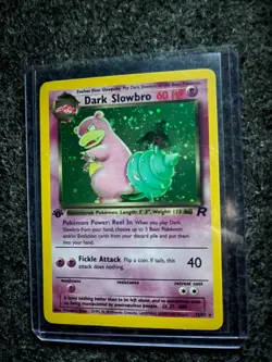 Pokemon Dark Slowbro 12/82 1st Edition Holo LP - Swirl - Vintage Team Rocket - Image 3