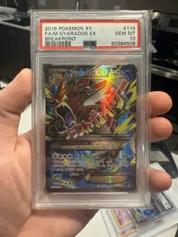 2016 POKEMON XY BREAKPOINT #115 FULL ART/M GYARADOS EX PSA 10 - Image 1