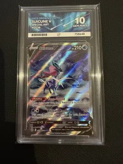 Pokemon TCG - graded Ace 10 Suicune V GG38/GG70 Crown Zenith - Image 1