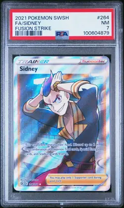2021 POKEMON SWORD & SHIELD FUSION STRIKE #264 FULL ART/SIDNEY PSA 7 - Image 1