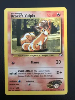 Pokemon Brock’s Vulpix Gym Hereos Set Common WOTC NM 👍🔥 - Image 1