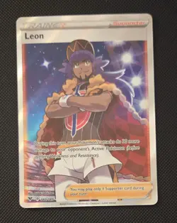 Pokemon TCG Leon Full Art Trainer Holo Ultra Rare Card 182/185 Vivid Voltage - Image 1
