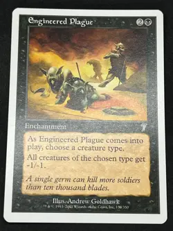 Magic the Gathering MTG Engineered Plague Black Core Set 7th Edition Uncommon - Image 1