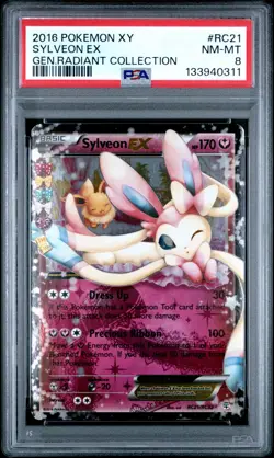 PSA 8 SYLVEON EX RC21 /RC32 2016 POKEMON XY GENERATIONS RADIANT COLLECTION - Image 1